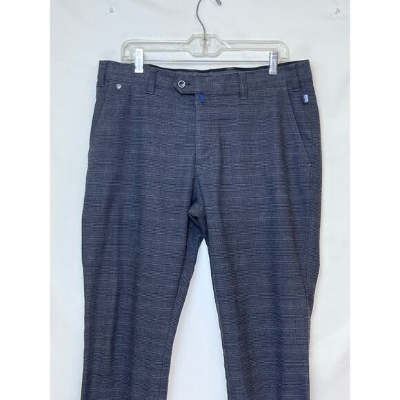 Bruhl Men's Gray Plaid Nizza Straight Leg Dressy Preppy Trousers Pants 36R - Picture 7 of 8